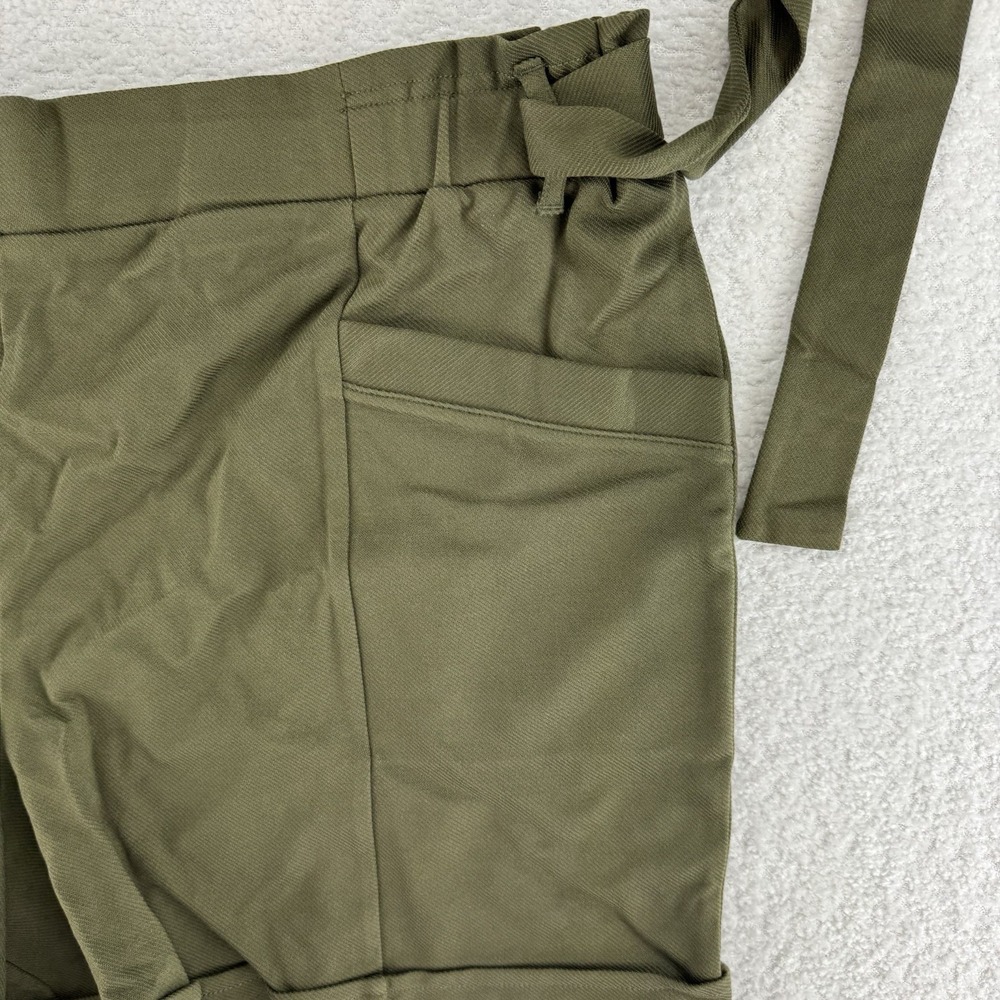 Studio Park x Kerstin Lindquist Knit Twill Paperbag Shorts Size XL Green - Picture 5 of 8